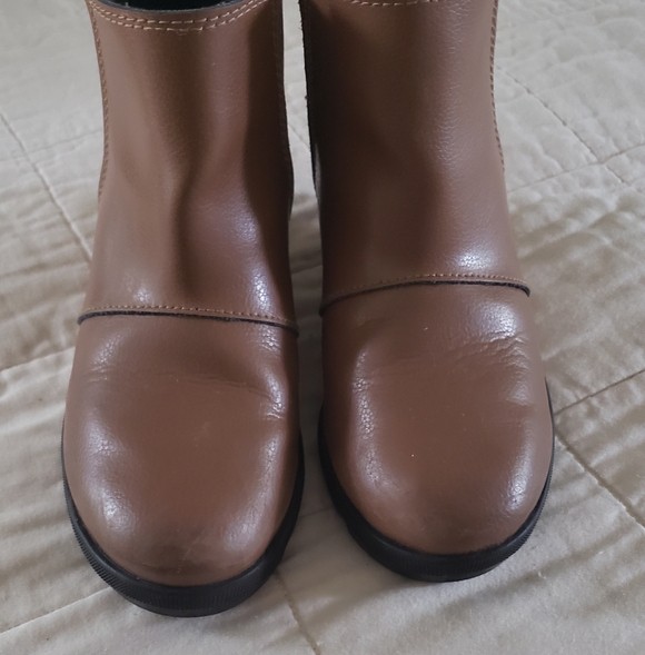 Sorel Girls Size 1 Wedge Tan Brown Leather Joan Of Arctic - Picture 8 of 9